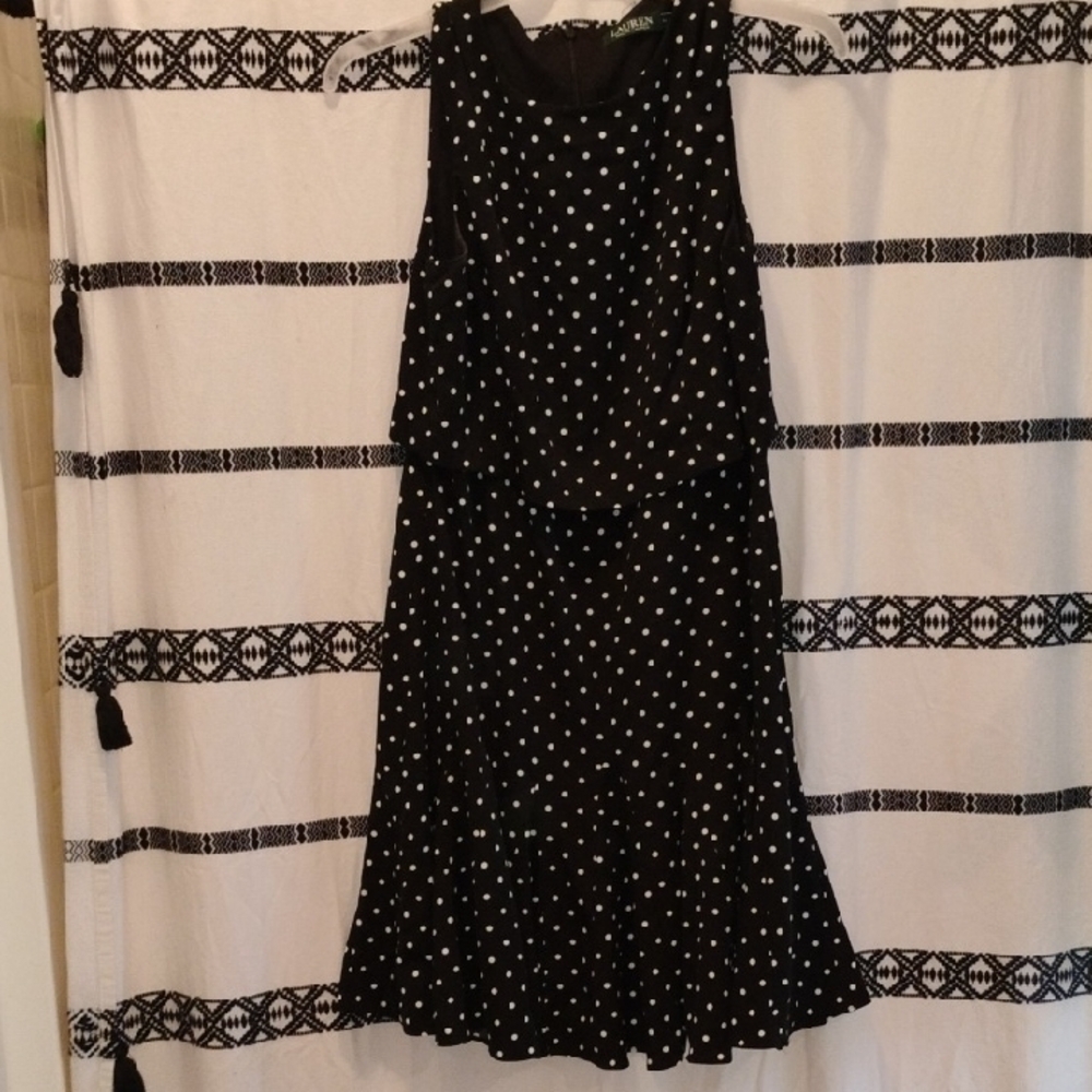 Elegant Black Polka Dot Dress